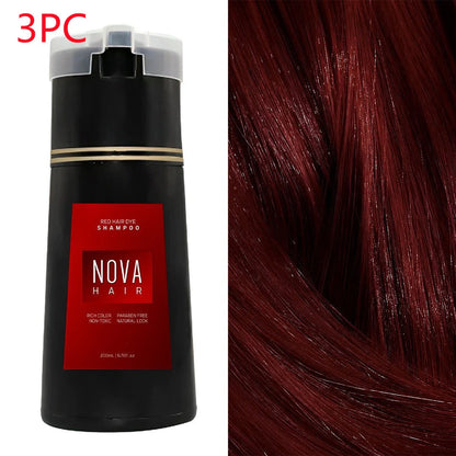 3-in-1 hair dye shampoo for fast white to black transformation with natural ingredients