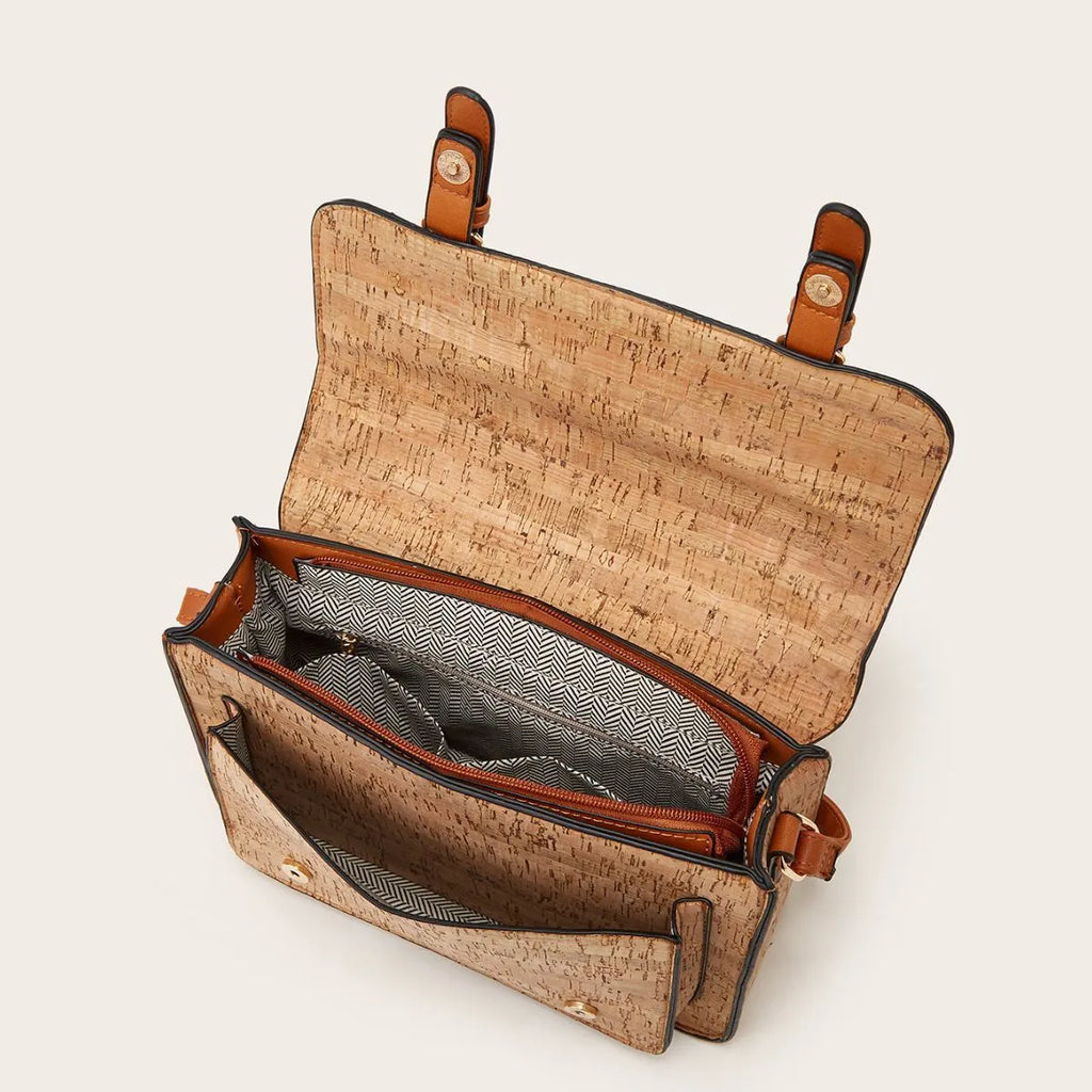 Women's printed crossbody shoulder bag in botanical design, made from medium-hardness PU material with large capacity.