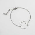 Cut small animal hollow owl pendant simple bracelet for women stainless steel gold colour
