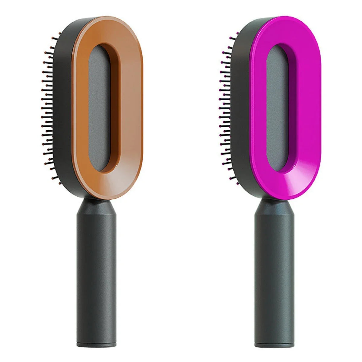 3D Air Cushion Hair Brush in elegant white, showcasing wide comb teeth and ergonomic handle