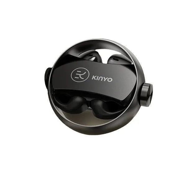 Wireless in-ear Bluetooth earphones in black with rotatable design and noise reduction