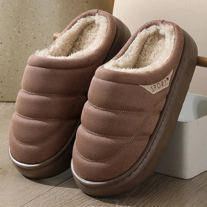 Cozy plush winter slippers in a variety of colors, featuring suede uppers and plush lining for exceptional indoor comfort and warmth.