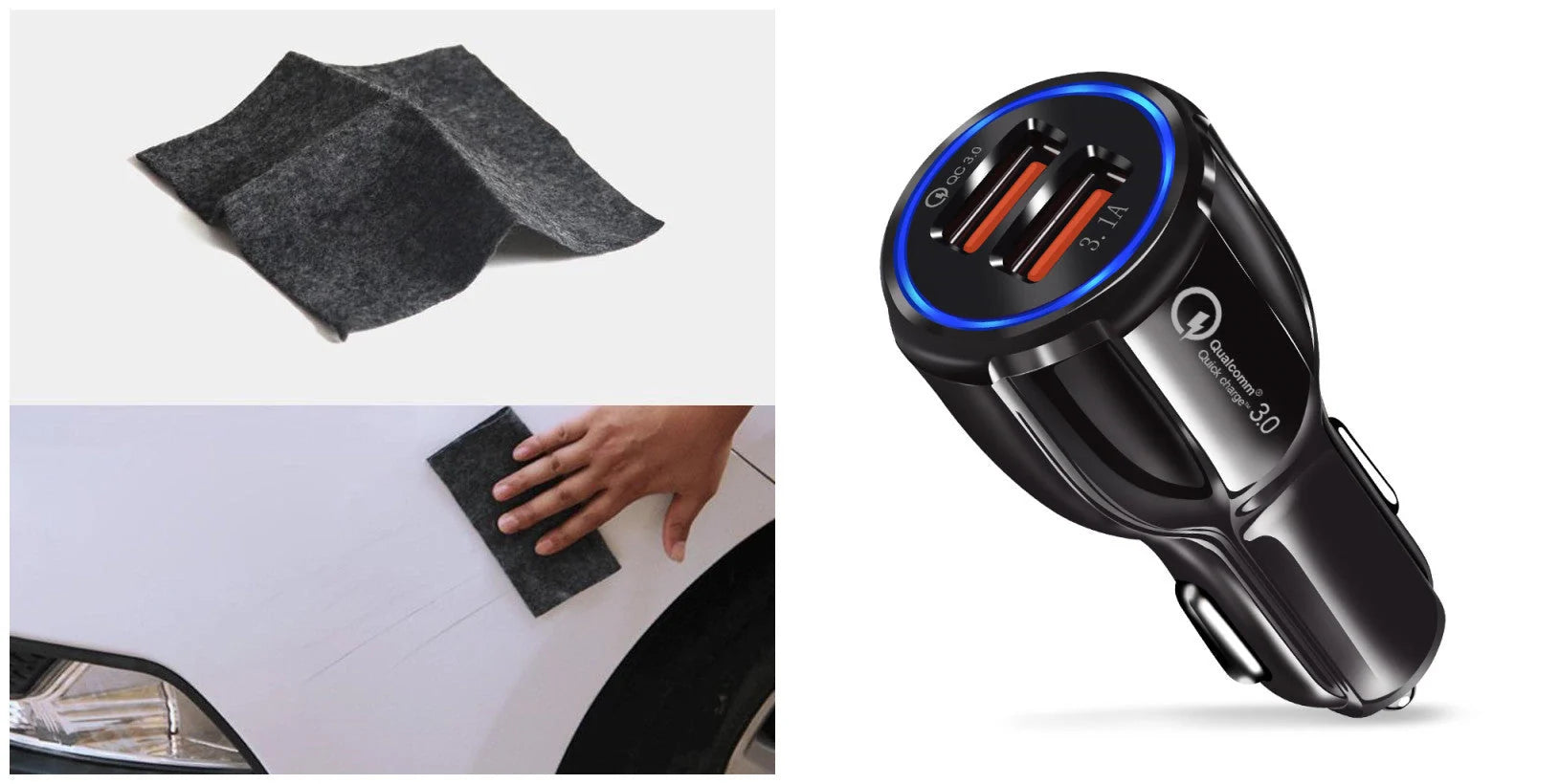 Leather grain gravity mobile phone car holder in black and white, secure and stylish design