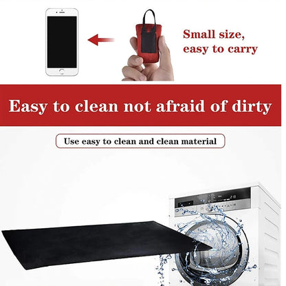 Compact waterproof picnic mat in red and blue, featuring a hand-woven carrying belt