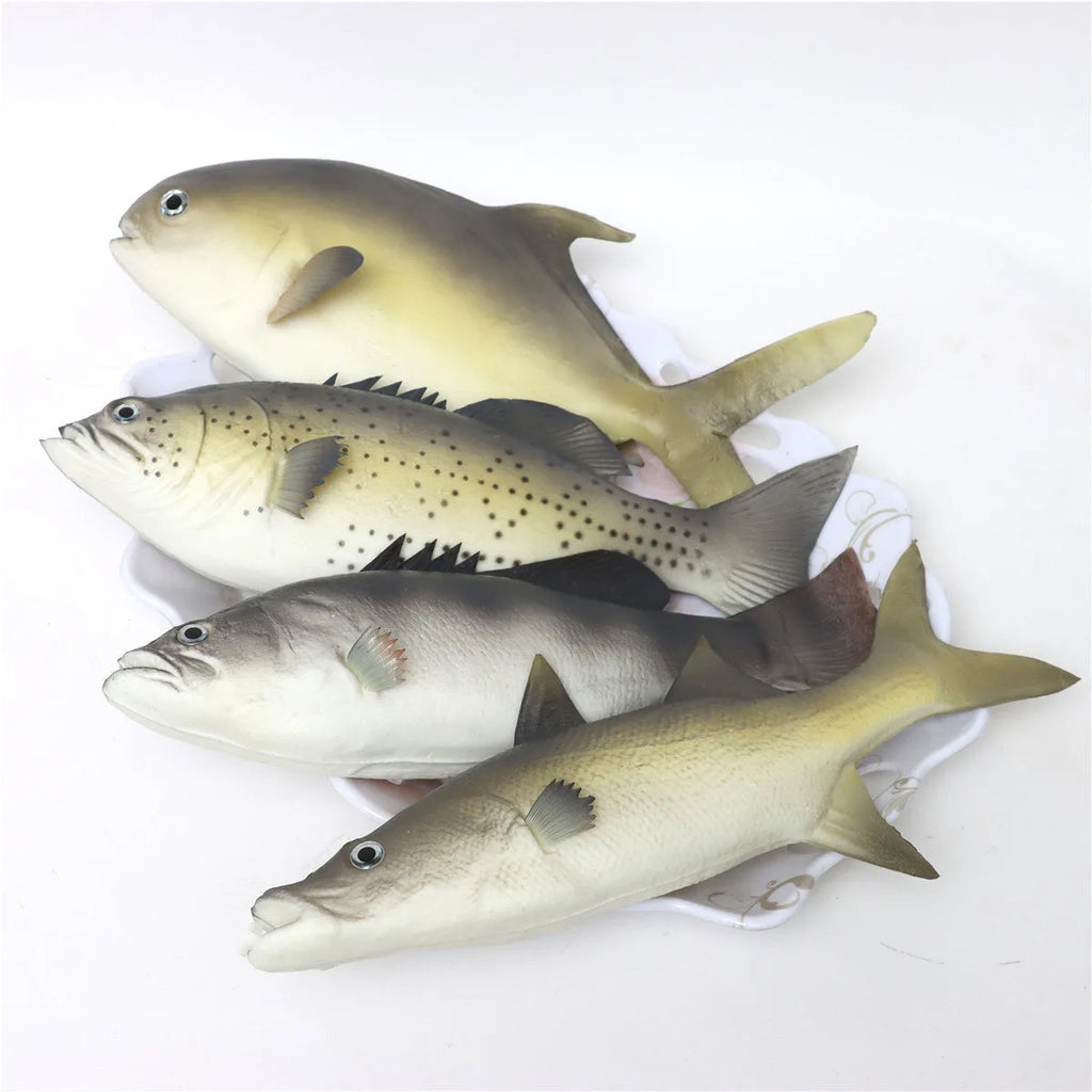 Three PU simulated fish models: Yellow-Fin Tuna, Small Tuna and Yellow Croaker ornaments