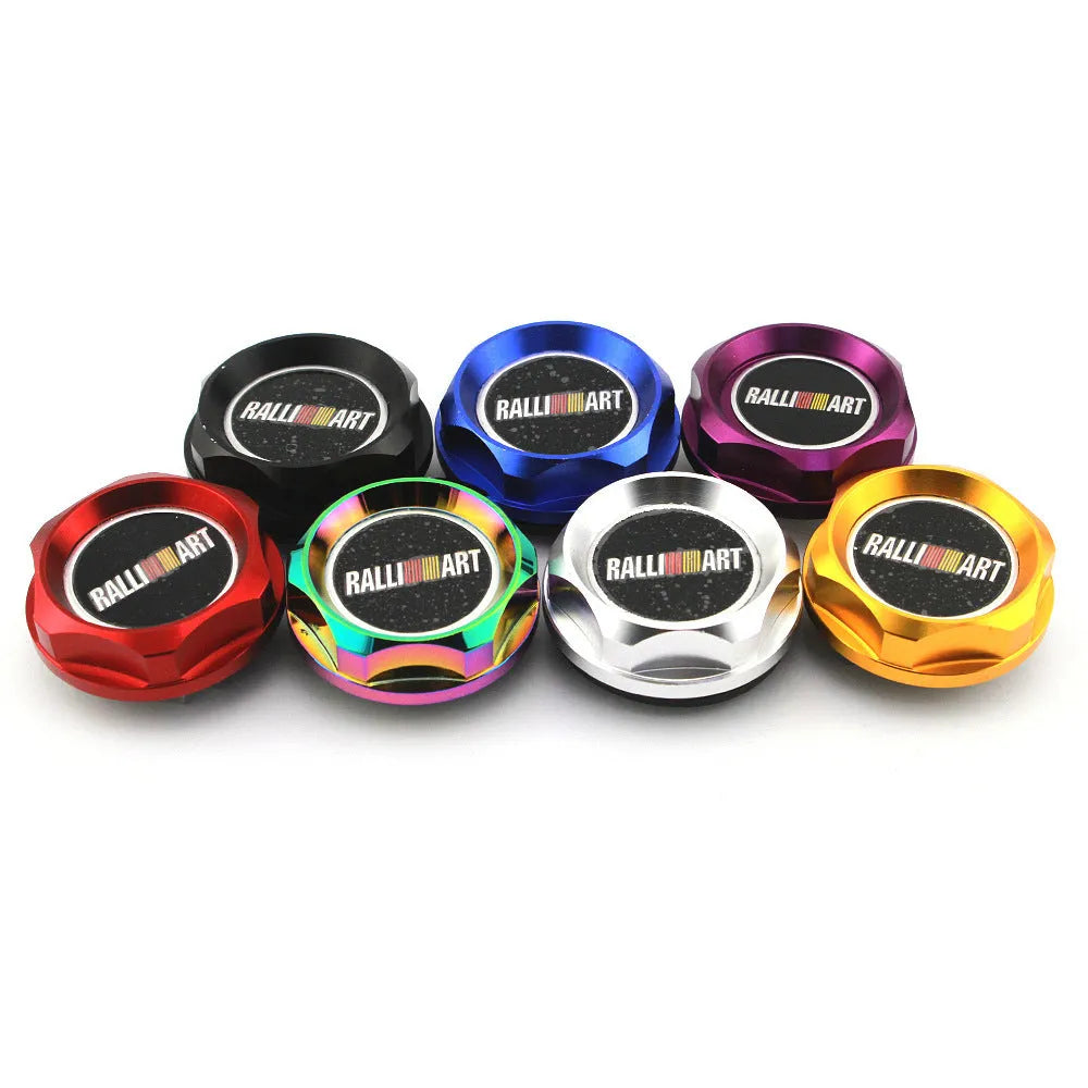 Aluminium alloy oil filter cap for Mitsubishi car modification in six colour options.
