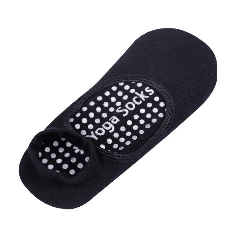 Yoga socks with silicone grip patterns on sole in bean green colour