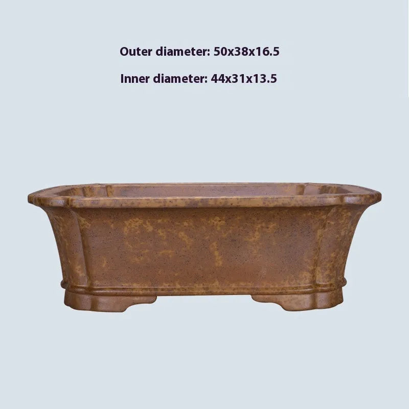 Purple sand rectangular floor-standing flowerpot in modern simple style.