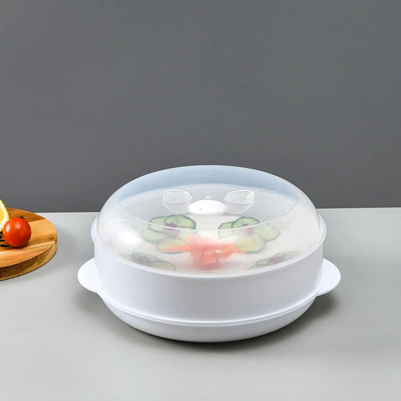 Modern minimalist microwave steamer box in white, available in 1, 2, or 3 layers