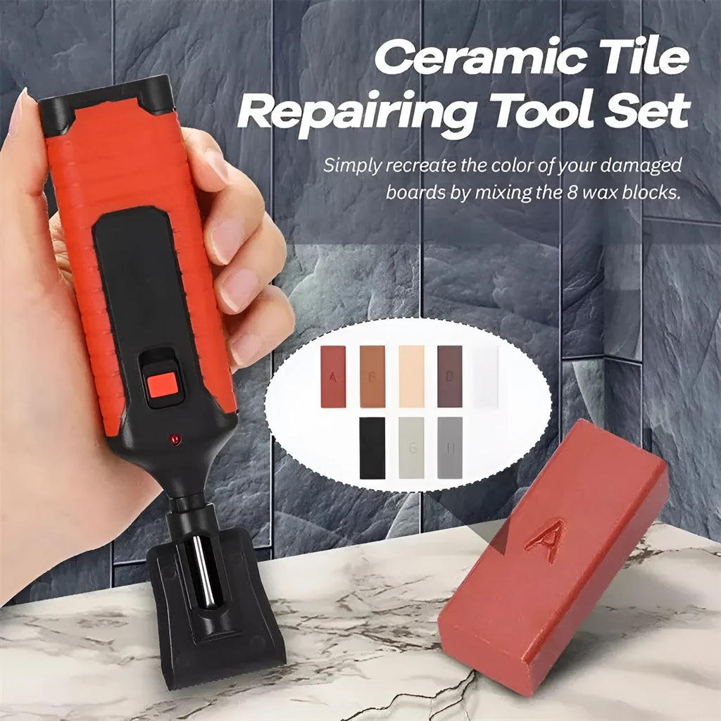 Floor repair tool with wax sticks for DIY tile scratch repair and furniture damage concealment