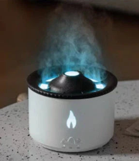 Two-colour Spray Ring Volcano Humidifier in flame monochrome white with aromatherapy function