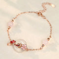 S925 sterling silver bracelet with white chalcedony crystals and koi design
