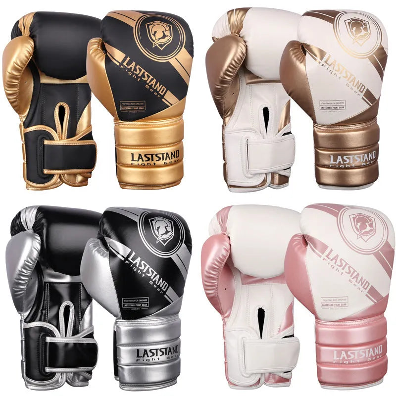 Professional PU boxing gloves for Sanda and combat training in multiple weight and colour options.