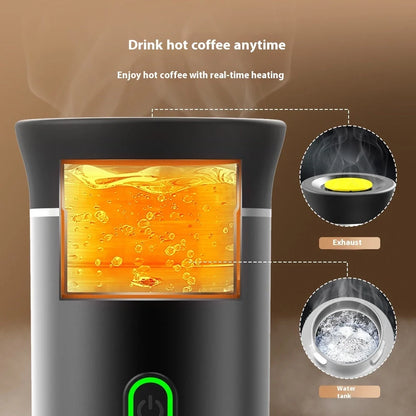 Portable 3-in-1 espresso maker with electric grinder and capsule compatibility in various colours