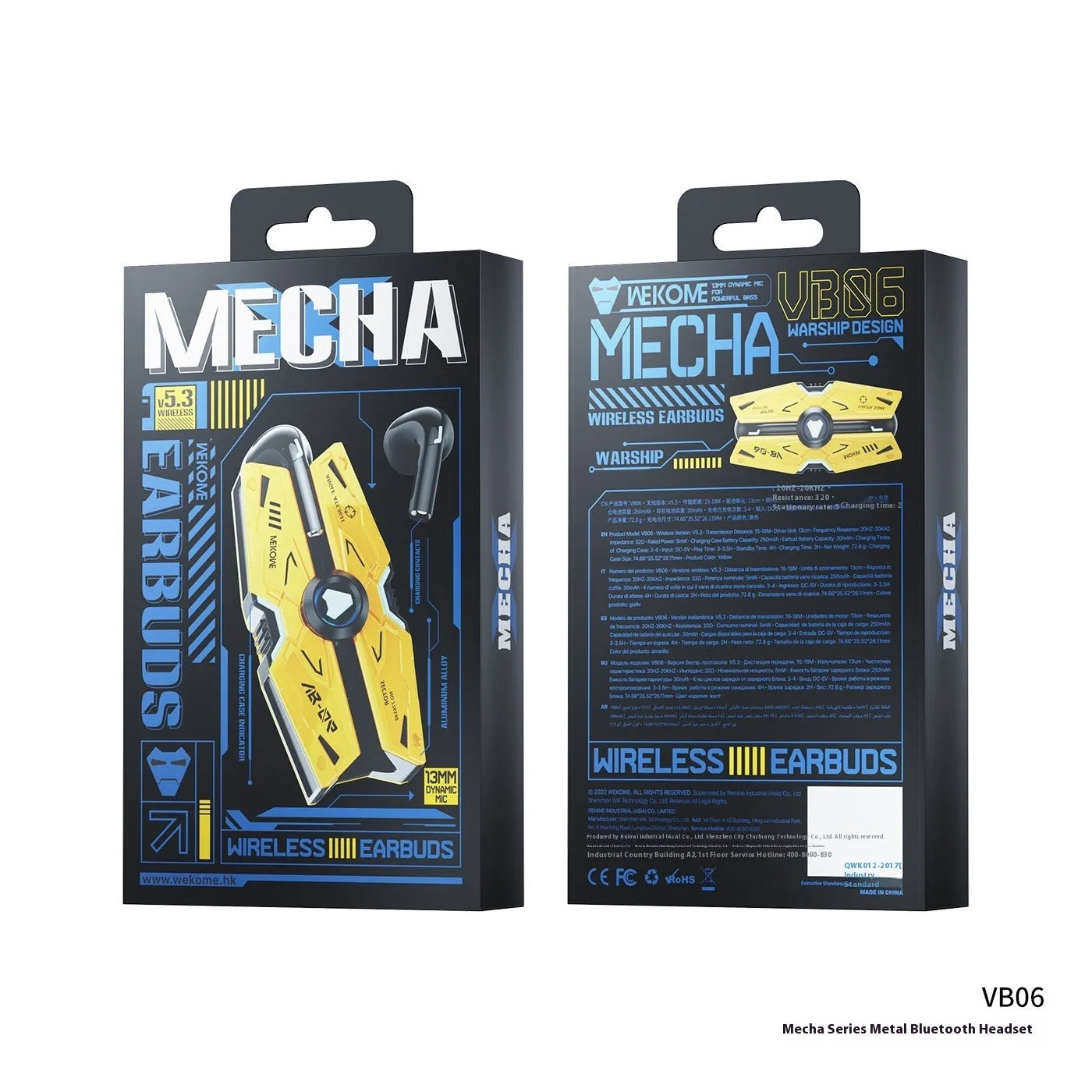 Mech Battleship three-generation alloy Bluetooth headset in tarnish, earplug style, metal construction