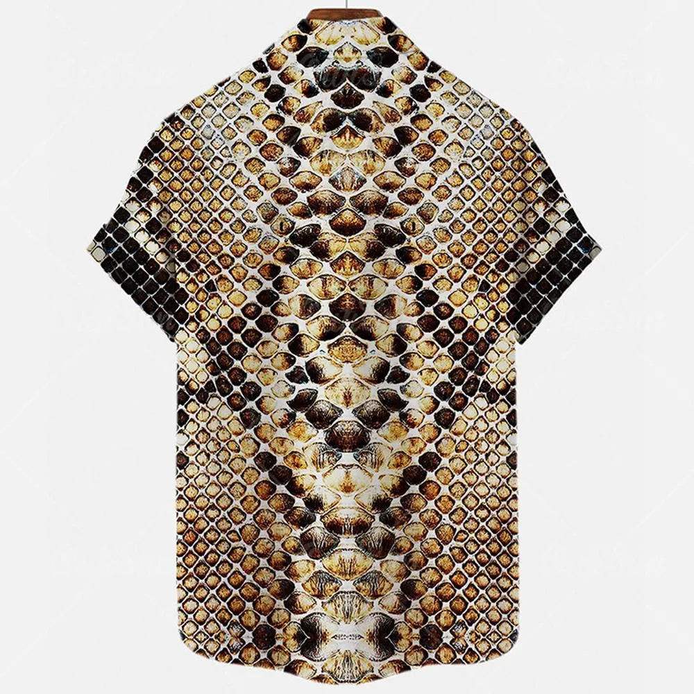 Men's slim fit casual shirt with colourful 3D floral digital print pattern on polyester fabric