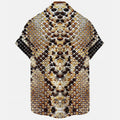 Men's slim fit casual shirt with colourful 3D floral digital print pattern on polyester fabric