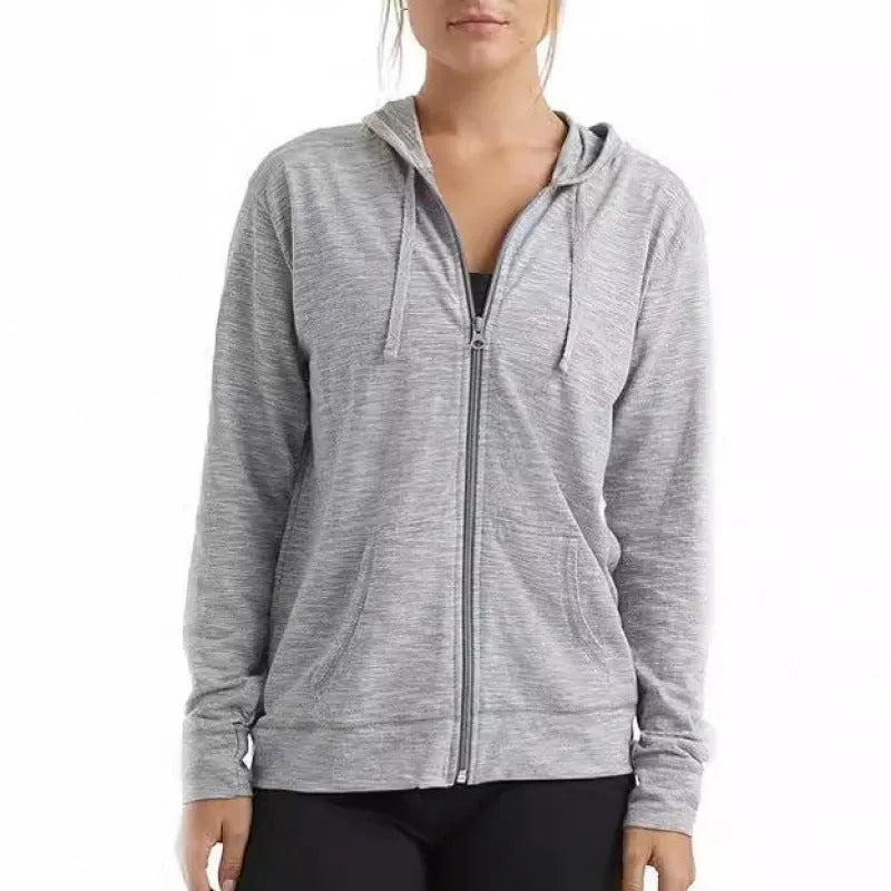 Women's solid colour loose fit pullover hoodie in dark blue, shown front view.