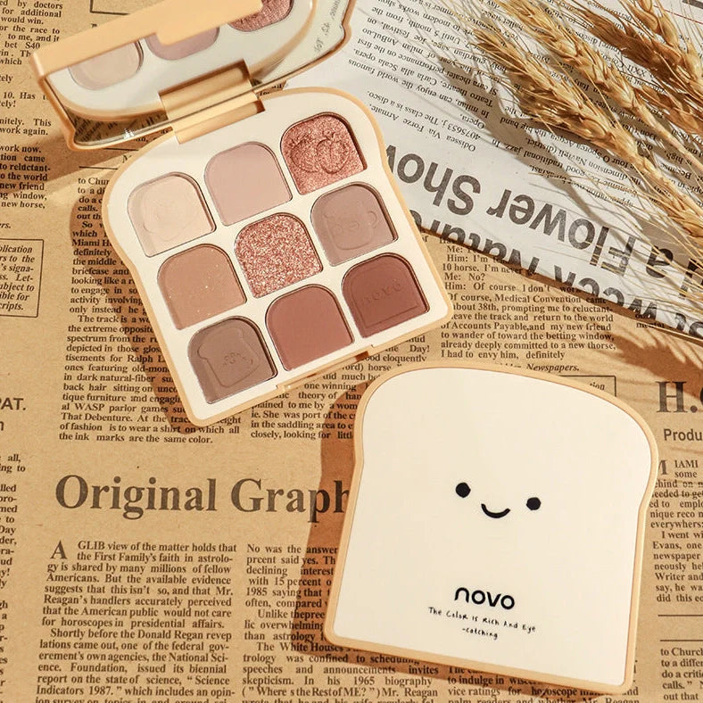 Blush All-in-one Ins eyeshadow palette showing eight shades in three colour combinations within 15cm compact with mirror