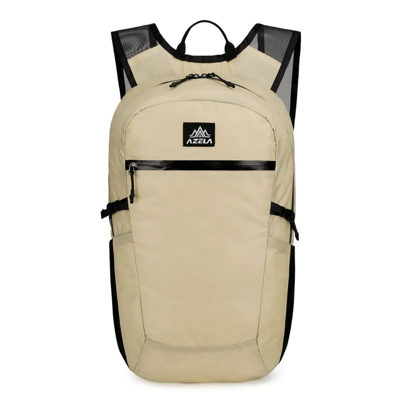 AZELA lightweight lime green backpack with multiple pockets and breathable mesh straps for outdoor travel