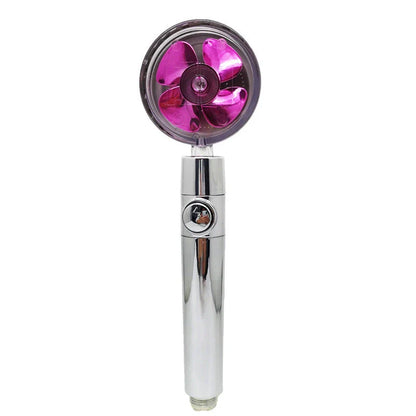 High-pressure handheld shower nozzle with cotton filter and stop button in various colours