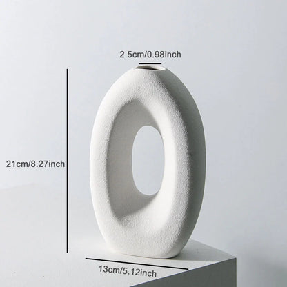 Handmade frosted ceramic vase with European design for flower arrangements