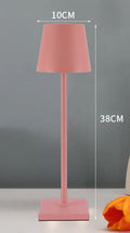 USB charging touch hotel bar bedroom bedside lamp with metal aluminium alloy shade, 5200 mA battery, black finish
