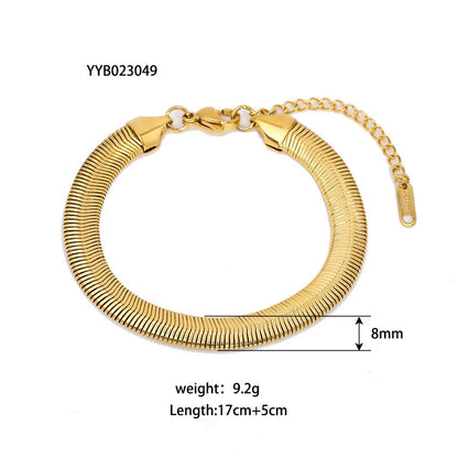 Stainless steel ornament bracelet with real gold treatment in various colours
