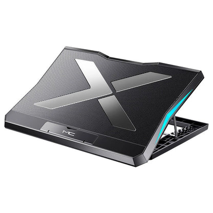 Sleek and eco-friendly laptop cooling station with adjustable screen angle and dual USB ports