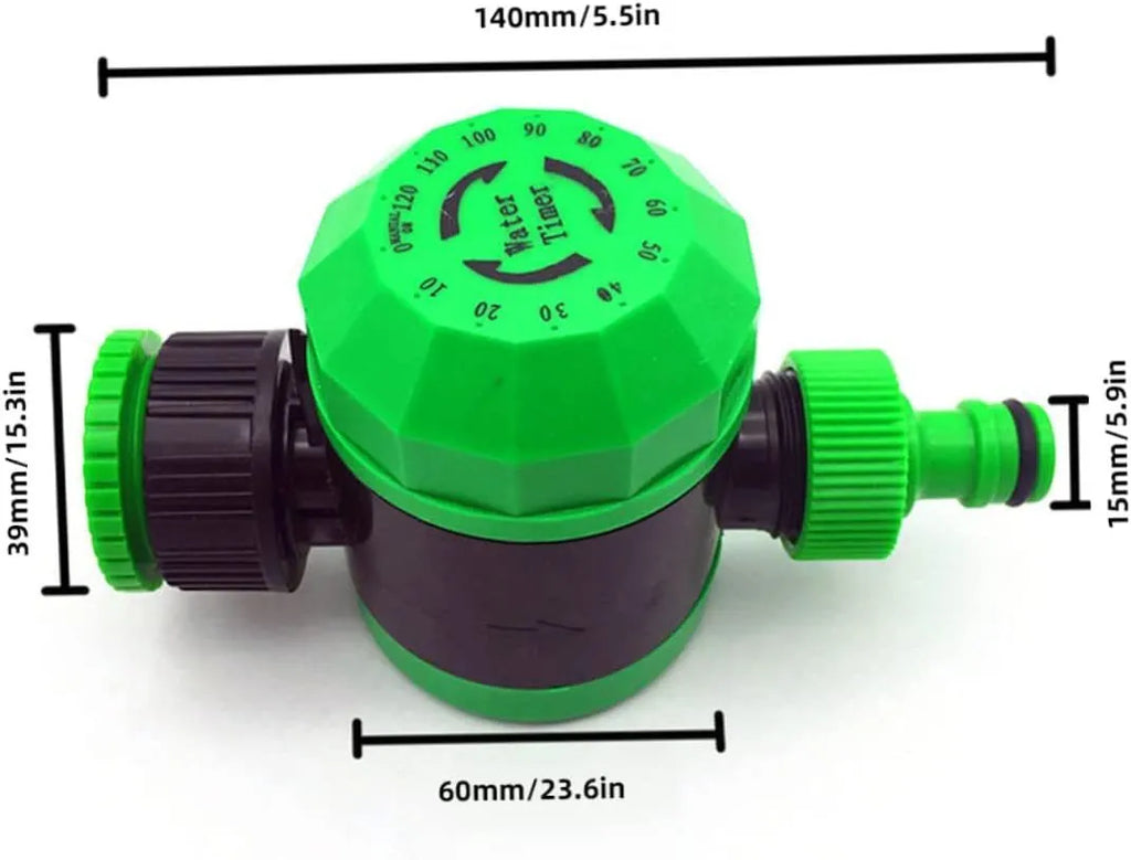 Home garden irrigation controller timer made of plastic, 140mm tall, mechanical water timer with dial for setting watering duration