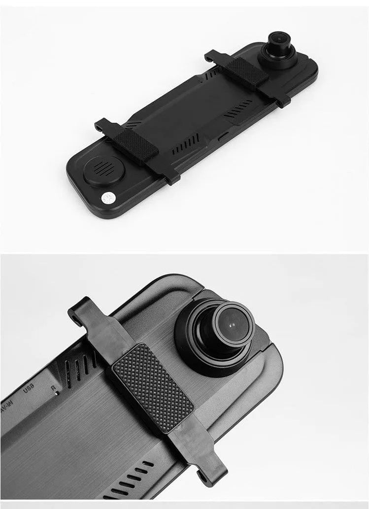 10-inch full touch screen car dash camera with front and rear lenses for dual recording