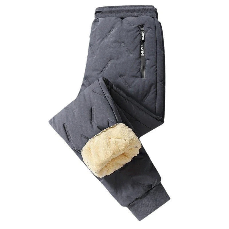 Men's premium thermal fleece sweatpants in various colors and styles, featuring a cozy lambswool lining and adjustable ankle cuffs for a custom fit.