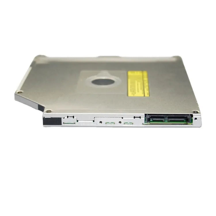 Silver internal SATA optical drive for MacBook Pro 13, showing UJ8A8 specification label.