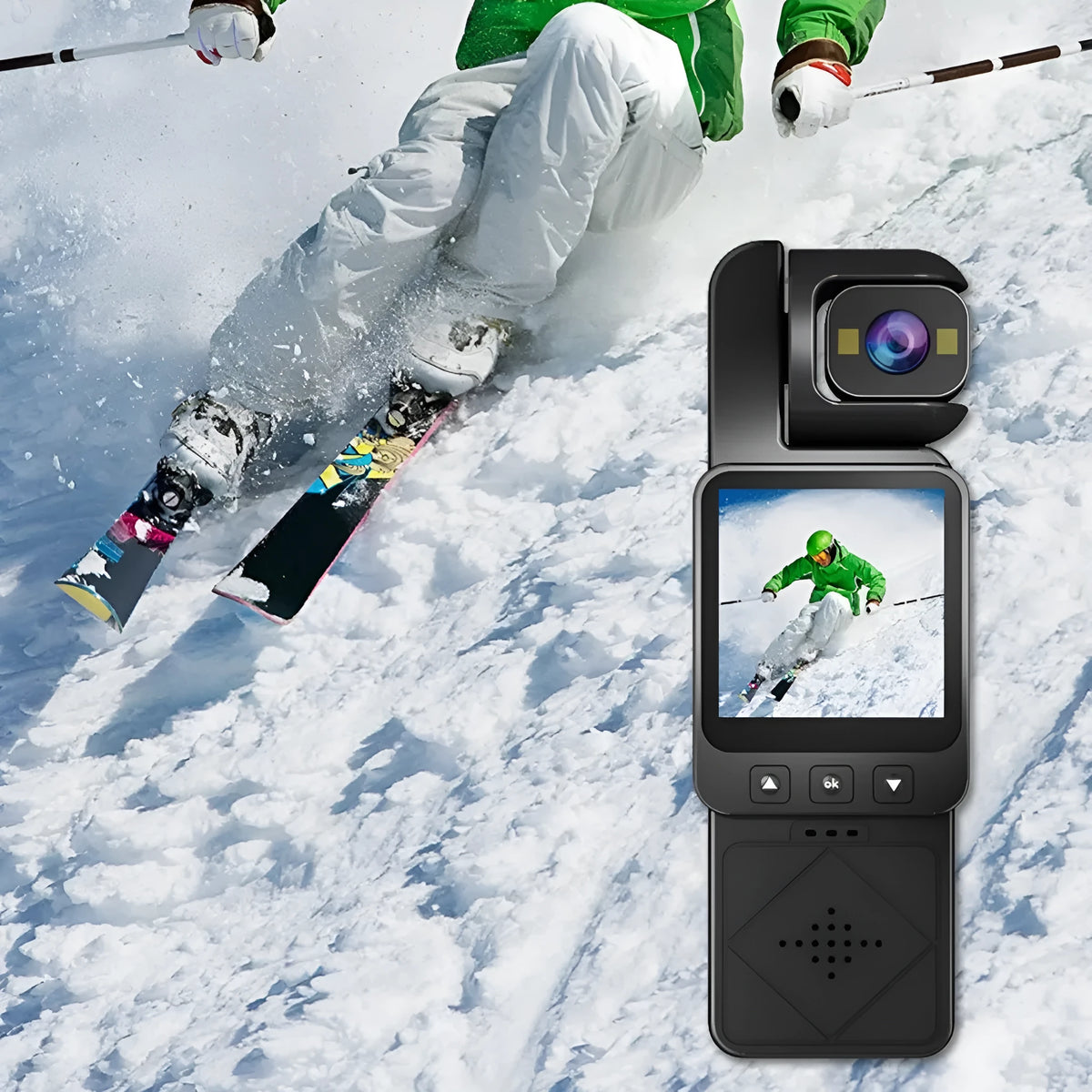 Handheld portable camera sports outdoor black silver ABS plastic compact body 3.7x2.4x11cm
