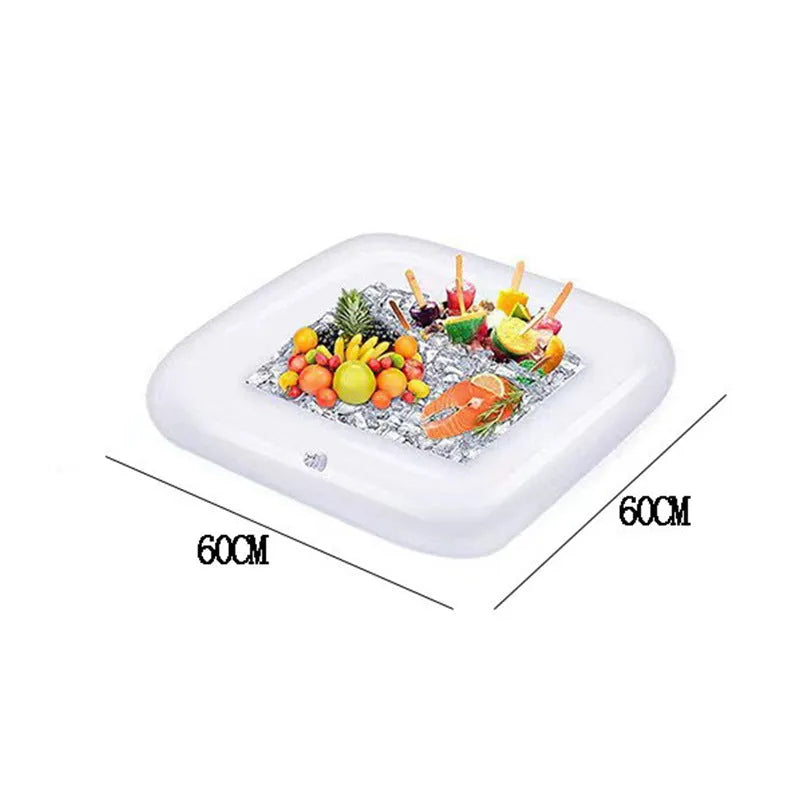 Inflatable PVC ice bar with cup holders and ice bucket accessories for party drink service