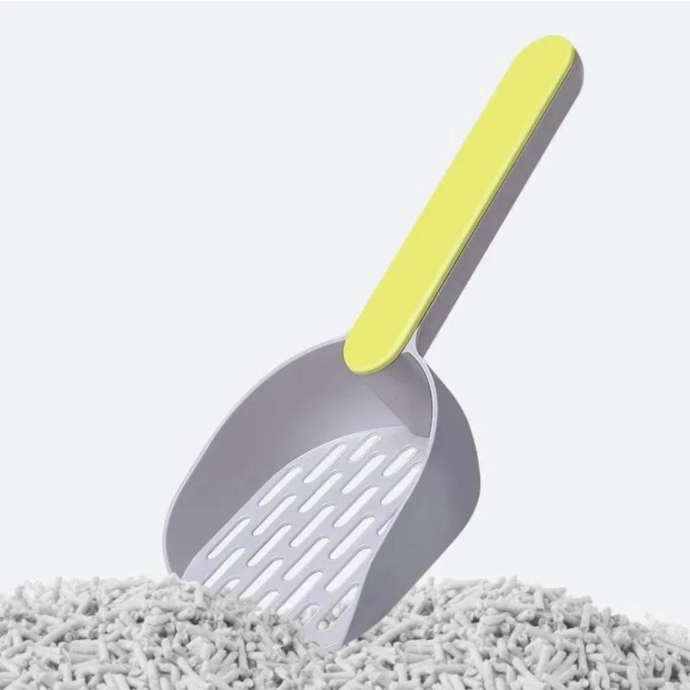Blue plastic cat litter shovel scoop for cleaning litter boxes and cat toilets