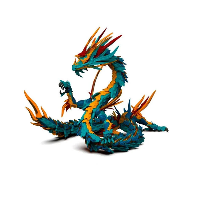 Oriental Blue Dragon PVC model kit, detailed and movable, based on Chinese mythology