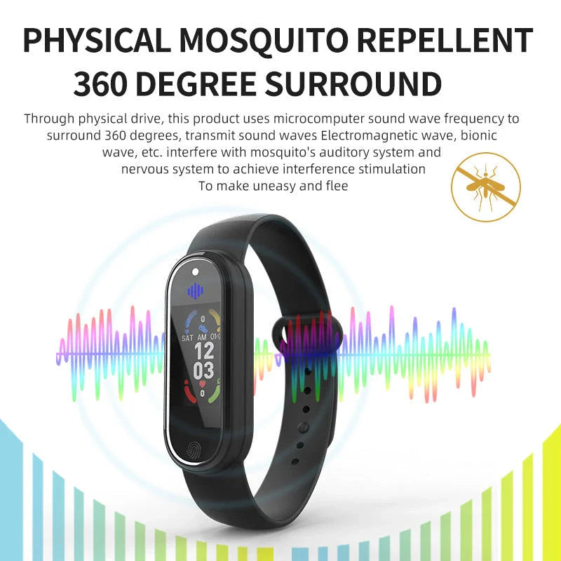 Portable mosquito repellent bracelet with ultrasonic technology for effective insect protection during outdoor activities