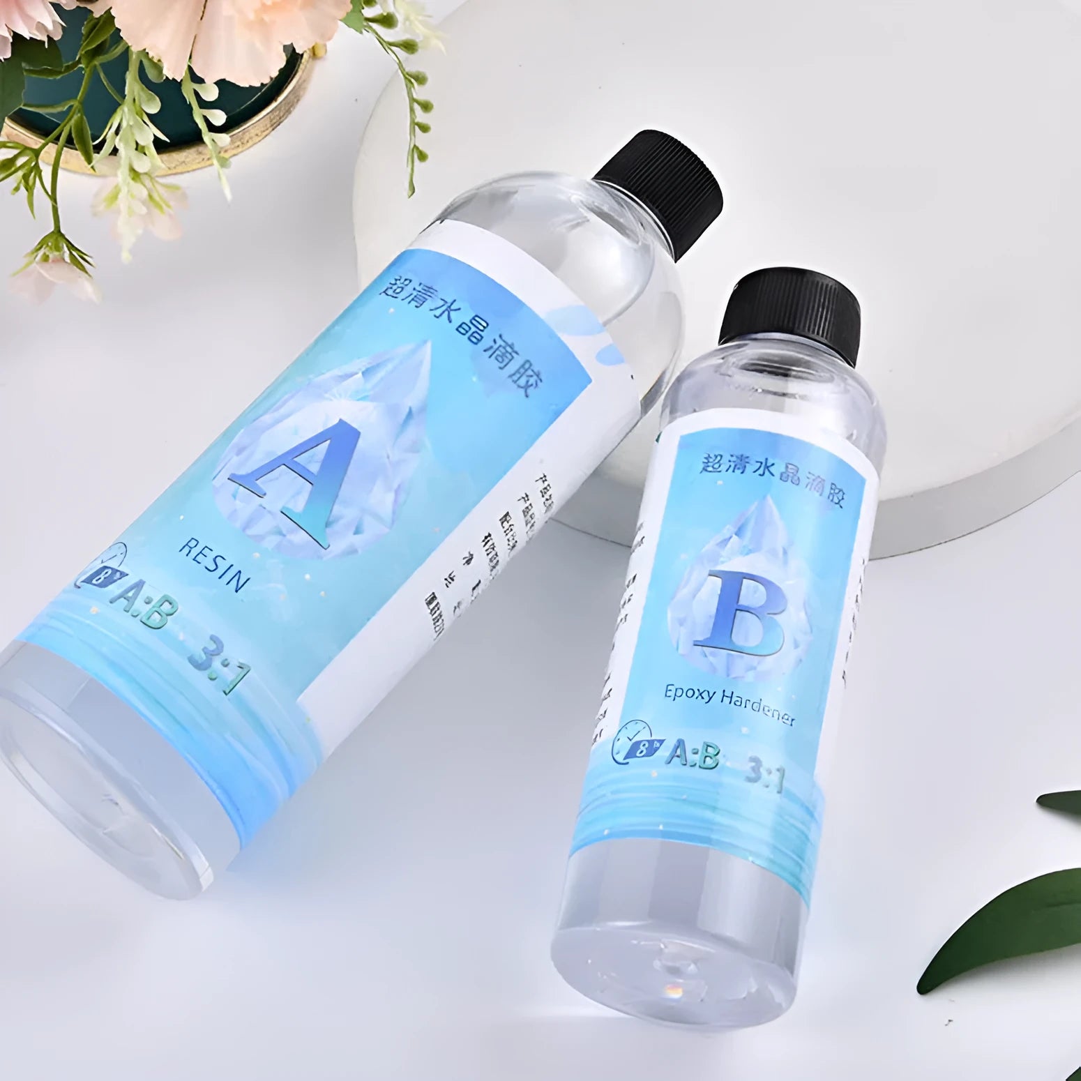 1kg bottle of crystal clear epoxy resin glue for DIY craft projects