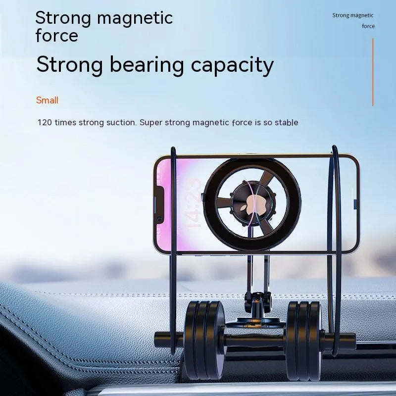 All-metal magnetic car phone holder in black, silver, gold, or rose gold with 360-degree rotation