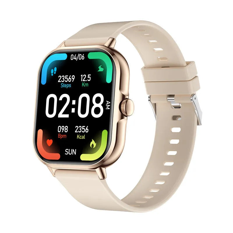 Bluetooth calling smart watch with HD large TFT screen, black colour variant, touch button operation, worn on wrist