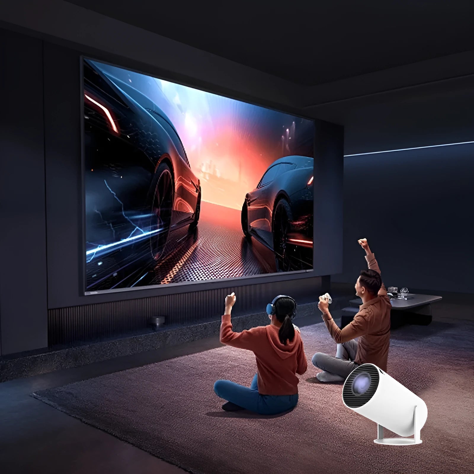 White X10 PLUS portable HD projector with gamepad and remote control for wall projection gaming