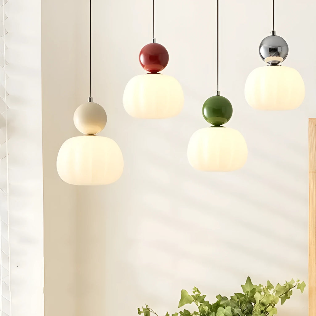Nordic style pumpkin lamp alloy chandelier for bedroom ceiling lighting in multiple colour options