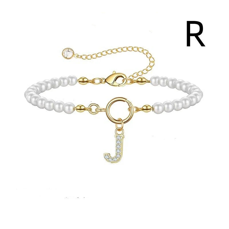 2024 personalised initial pearl bracelet for women with toggle clasp