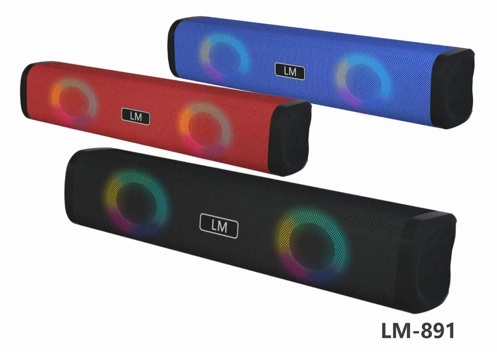 Wireless Bluetooth private speaker with colour light, black shell, plastic construction