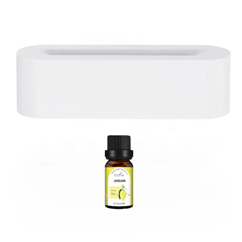 Ultrasonic aroma diffuser with realistic flame-like light display, perfect for creating a soothing, relaxing atmosphere in any room.