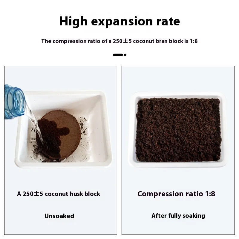Loose nutrient soil medium blocks for vegetable planting and seedling cultivation in various sizes.