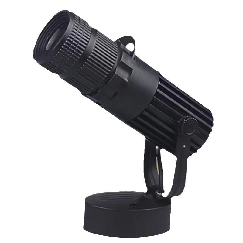 Black surface-mounted LED spotlight for restaurant atmosphere lighting with aluminium construction