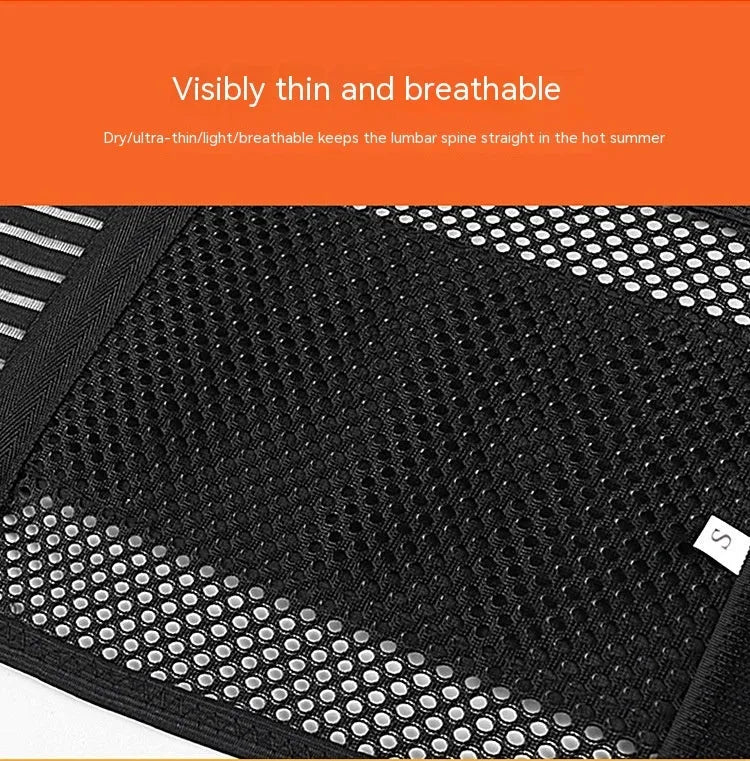 Black sports waist support with steel plate for lumbar protection during yoga, basketball, mountaineering, and fitness