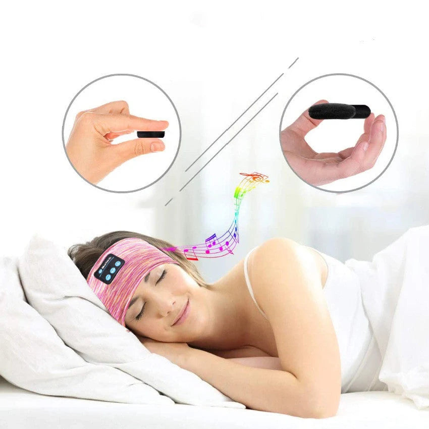 Wireless eye mask with Bluetooth headset in pink, black, grey, rose red, and lake blue options